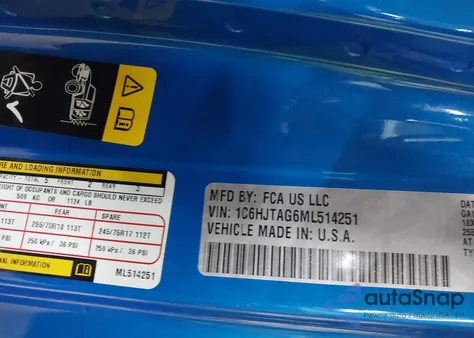 2021 Jeep Gladiator 80Th Anniversary 4X4 z USA, uszkodzony, nr VIN 1C6HJTAG6ML514251